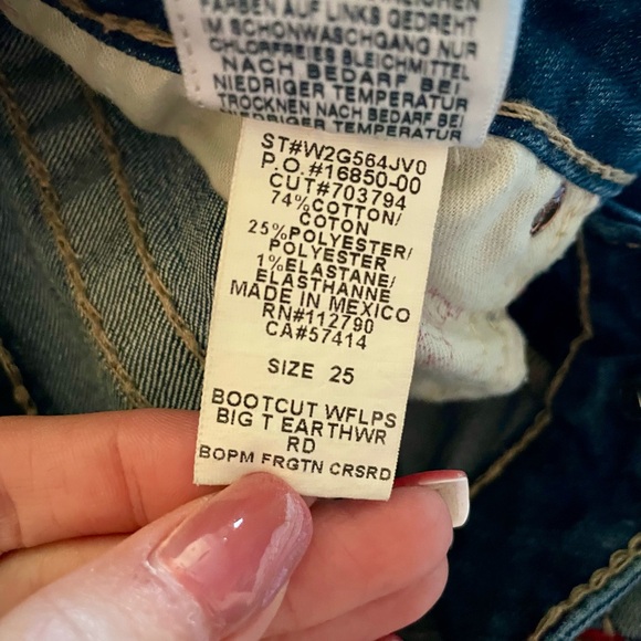 True Religion Bootcut Jeans - Size 25 - Picture 4 of 6